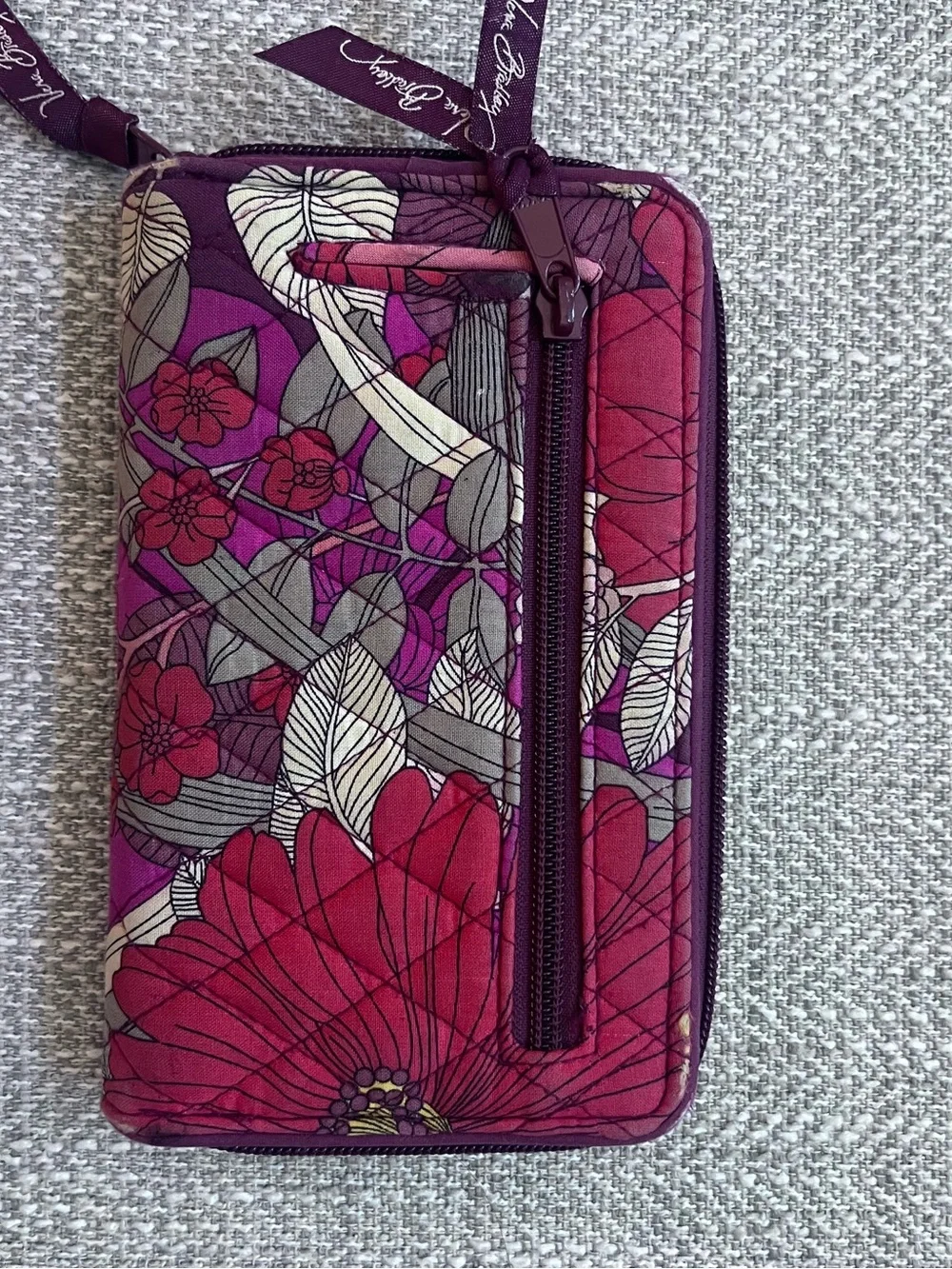 Vera Bradley Mini Quilted Lunch Bag Wallet, Billfold Multi Color all EUC